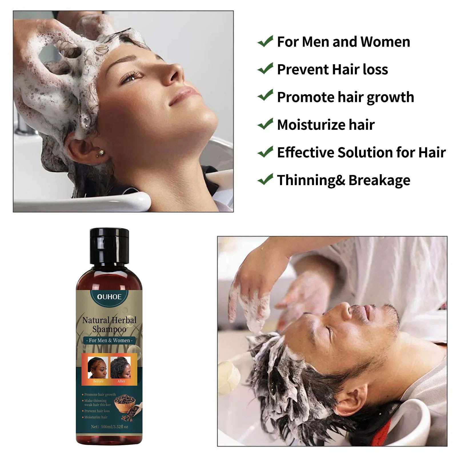 OUHOE Hair Growth Shampoo Anti - огляд і ціна Hair Care Dandruff